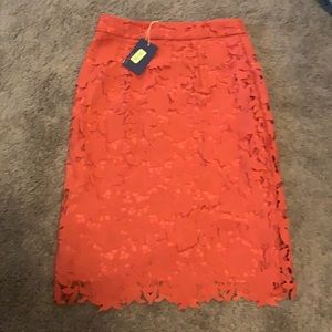 Skies are blue pencil skirt. Coral